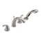 Delta Dual Handle Deck-Mount with Diverter Tub Filler Faucet, 8" - 16" Mount, Stainless T4705-SS - alternate 1
