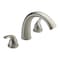 Delta Dual Handle Roman Tub, 8" - 16" Mount, Stainless 3 Hole T2705-SS - alternate 1