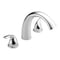 Delta Dual Handle Deck-Mount without Diverter Tub Filler Faucet, 8" - 16" Mount, Chrome T2705 - alternate 1