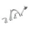 Delta Dual Handle Deck-Mount with Diverter Tub Filler Faucet, 8" - 16" Mount, Chrome T4738 - alternate 1