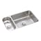 Elkay Sink, Undermount Mount, 0 Hole, Left Bowl 7.5" x 15.75", Right Bowl 21" x 15.75", Lustrous Satin ELUH3219DBG - alternate 1