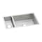 Elkay Sink, Undermount Mount, 0 Hole, Left Bowl 7.5" x 15.75", Right Bowl 21" x 15.75", Polished Satin EFRU321910T - alternate 1
