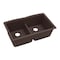 Elkay Sink, Undermount Mount, 0 Hole, Left Bowl 15.17" x 16.771", Right Bowl 15.17" x 16.771", Chestnut ELXDULB3322CN0 - alternate 1