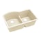 Elkay Sink, Undermount Mount, 0 Hole, Left Bowl 17.217" x 19.34", Right Bowl 13.123" x 16.635", Parchment ELXHU3322RPA0 - alternate 1