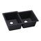 Elkay Sink, Undermount Mount, 0 Hole, Left Bowl 14.16" x 18.161", Right Bowl 14.347" x 16.161", Caviar ELXU250RCA0 - alternate 1