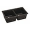 Elkay Sink, Undermount Mount, 0 Hole, Left Bowl 14.254" x 16.409", Right Bowl 14.254" x 16.409", Caviar ELXU3322CA0 - alternate 1