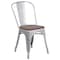 Flash Furniture Silver Metal Stack Chair CH-31230-SIL-WD-GG - alternate 1