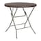 Flash Furniture Round Folding Table, Plastic Top, Brown DAD-FT-80R-GG - alternate 1