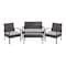 Flash Furniture Aransas Patio Set, Blk w/Stl Frame, 4 pcs. JJ-S312-GG - alternate 1