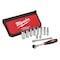 Milwaukee Tool 3/8 in Drive Socket Wrench Set SAE 12 Pieces 5/16 in to 3/4 in , Chrome 48-22-9000 - alternate 1
