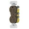 Hubbell Wiring Device-Kellems Straight Blade Receptacle, 5-15R, 15 A, 125V AC, 2 Pole, 3 Wire, Flush Mount, Self-Grounded RR15STR - alternate 1