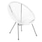 Flash Furniture Contemporary Chair Valencia White Bungee Oval Lounge Chair, 11-1/2" Height, White TLH-094-WHITE-GG - alternate 1