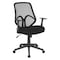 Flash Furniture Contemporary Chair Salerno High Back Mesh Chair, Black, Fixed Arms, 17" to 21" Height, Mesh, Black GO-WY-193A-A-BK-GG - alternate 1