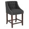 Flash Furniture Stool, Fabric/Wood, Carmel Black, 24" CH-182020-T-24-BK-F-GG - alternate 1
