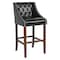 Flash Furniture Stool, Leather/Wood, Carmel Black, 30" CH-182020-T-30-BK-GG - alternate 1