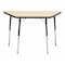 Correll Trapezoidal Adjustable Height Activity Kids School Table, High Pressure Laminate, Fusion Maple A2448-TRP-16 - alternate 1