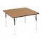 Correll Square Adjustable Height Activity Kids School Table, High Pressure Laminate, Walnut A3636-SQ-01 - alternate 1