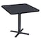 Correll Square Cafe Bistro and Breakroom Pedestal Table, High Pressure Laminate Top, Black Granite BXT24S-07 - alternate 1