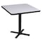 Correll Square Cafe Bistro and Breakroom Pedestal Table, High Pressure Laminate Top, Gray Granite BXT24S-15 - alternate 1