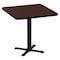 Correll Square Cafe Bistro and Breakroom Pedestal Table, High Pressure Laminate Top, Cherry BXT24S-21 - alternate 1