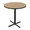 Correll Round Cafe Bistro and Breakroom Pedestal Table, High Pressure Laminate Top, Medium Oak BXT24R-06 - alternate 1