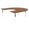 Correll Horseshoe Adjustable Height Activity Kids School Table, High Pressure Laminate, Walnut A6066-HOR-01 - alternate 1