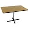 Correll Rectangle Cafe Bistro and Breakroom Pedestal Table, High Pressure Laminate Top, Medium Oak BCT3048-06 - alternate 1