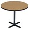 Correll Round Cafe Bistro and Breakroom Pedestal Table, High Pressure Laminate Top, Medium Oak BXT48R-06 - alternate 1