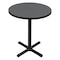 Correll Round Cafe Bistro and Breakroom Pedestal Table, High Pressure Laminate Top, Black Granite BXT24R-07 - alternate 1