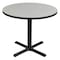 Correll Round Cafe Bistro and Breakroom Pedestal Table, High Pressure Laminate Top, Gray Granite BCT60R-15 - alternate 1