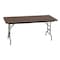 Correll Rectangle Commerical Adjustable Height Folding Utility Table, 30" W, 60" L, 22" to 32" H, Walnut CFA3060M-01 - alternate 1