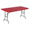 Correll Rectangle Heavy Duty Commerical Adjustable Height Plastic Folding Table, 24" W, 48" L, 22" to 32" H RA2448-25 - alternate 1