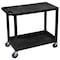 Luxor Cart, 1Tub Shelf, 1Flat Shelf, 18"x32", High Density Polyethylene (Shelf), Polyvinyl Chloride (Leg) EC21-B - alternate 1