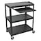 Luxor Extra Wide Adj Cart, w/Keyboard AVJ42XLKB - alternate 1