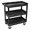 Luxor Tub Shelf Cart, High Density Polyethylene (Shelf)/Polyvinyl Chloride (Leg), 500 lb Load Capacity EC111HD-B - alternate 1