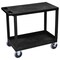Luxor Cart, 1 Tub, 1 Flat Shelves, 18"x32", High Density Polyethylene (Shelf), Polyvinyl Chloride (Leg) EC21HD-B - alternate 1