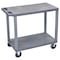 Luxor Cart, (2) Flat Shelves, 18"x32", High Density Polyethylene (Shelf)/Polyvinyl Chloride (Leg), 18" W EC22HD-G - alternate 1