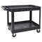 Luxor Utility Cart, (2) Shelf, Heavy Duty, SP5, High Density Polyethylene, 500 lb. Load Capacity, 2 Shelves XLC11SP5-B - alternate 1
