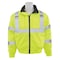 Deltaplus Hi-Vis Bomber Jacket, 300D Oxford Polyester with PU Coating, Fleece Liner, Class 3 Lime, M 62434 - alternate 1