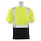 Deltaplus Hi-Vis Short-Sleeve Shirt, Class 2, Type R, Class 2, 100% Polyester Jersey Knit, Lime/Black, M 63307 - alternate 1