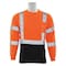 Deltaplus Hi-Vis Long Sleeve Shirt w/ Black Bottom, 3, Type R, Class 3, Orange, L 64043 - alternate 1