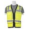 Deltaplus Safety Vest, Zipper, Hi-Viz, Lime, 5XL 61237 - alternate 1