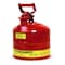 Justrite Type I Safety Can, Galvanized Steel, 2 gal, Red, Self-Closing, Auto-Venting Lid, Flammables 7120100 - alternate 2