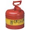 Justrite Type I Safety Can, Galvanized Steel, 2 gal, Red, Self-Closing, Auto-Venting Lid, Flammables 7120100 - alternate 1