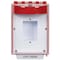 Safety Technology International Pull Station Guard, Polycarbonate, Surface Mount, 5 1/2 in W x 8 1/8 in H x 4 in D, Red STI-13410NR - alternate 1