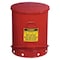 Justrite Oily Waste Can, 21 Gallon Capacity, Galvanized Steel, Red, Foot Operated Self Closing 09700 - alternate 1