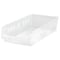 Quantum Storage Systems Shelf Storage Bin, Polypropylene, Clear, 4 in H, 6 5/8 in W, 17 7/8 in L QSB104CL - alternate 2