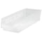 Quantum Storage Systems Shelf Storage Bin, Polypropylene, Clear, 4 in H, 8 3/8 in W, 17 7/8 in L QSB108CL - alternate 2