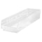 Quantum Storage Systems Shelf Storage Bin, Polypropylene, Clear, 4 in H, 6 5/8 in W, 23 5/8 in L QSB106CL - alternate 2