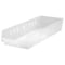 Quantum Storage Systems Shelf Storage Bin, Polypropylene, Clear, 4 in H, 8 3/8 in W, 23 5/8 in L QSB114CL - alternate 2